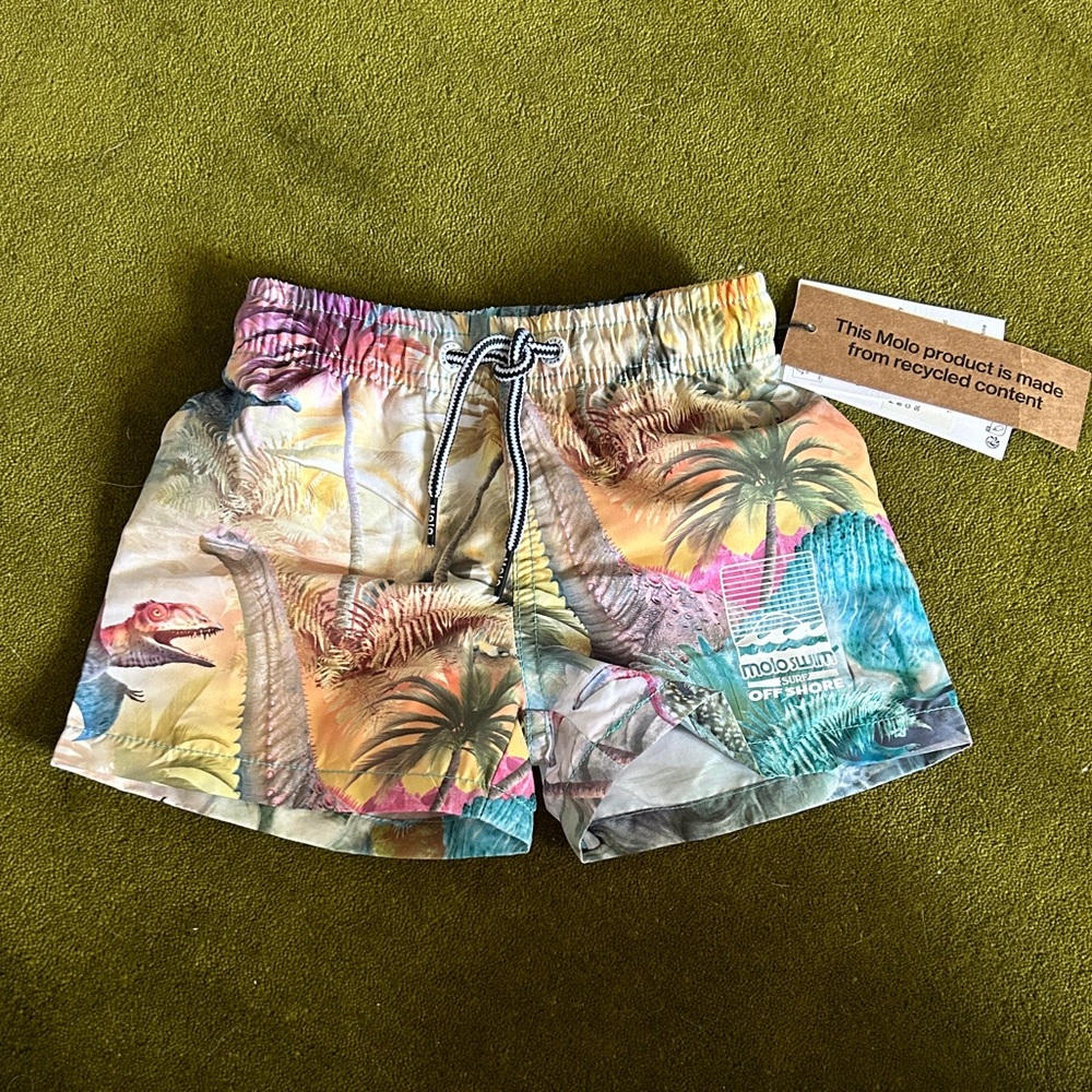 Molo Dinosaur Print Swim Shorts